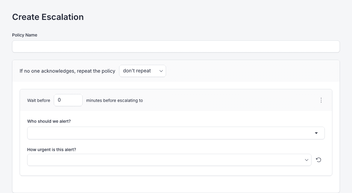 MonitoringDog escalation policy form